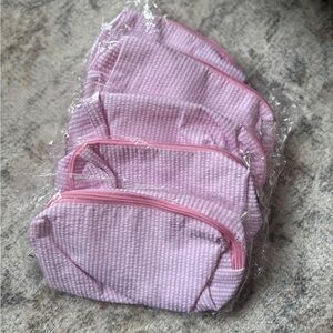 Seersucker Pencil Makeup Case Pink Stripe